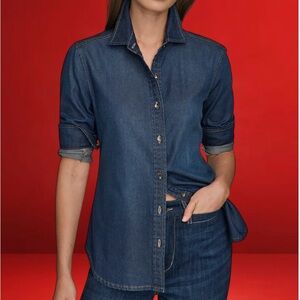 Western Denim Shirt Donna Karan Classic NWT